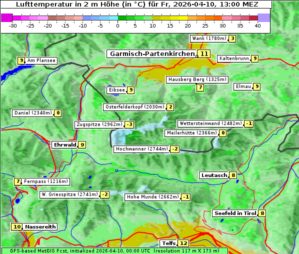 Temperatur, 10. 4. 2026