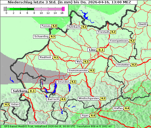 Niederschlag, 16. 4. 2026