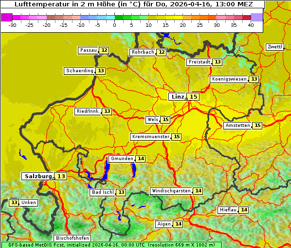 Temperatur, 16. 4. 2026