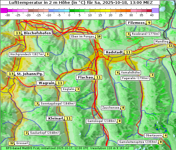 Temperatur, 18. 10. 2025
