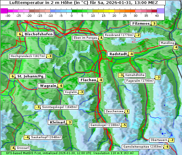 Temperatur, 31. 1. 2026