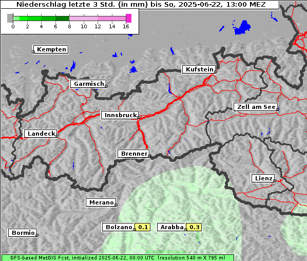 Niederschlag, 22. 6. 2025