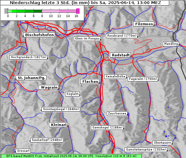 Niederschlag, 14. 6. 2025