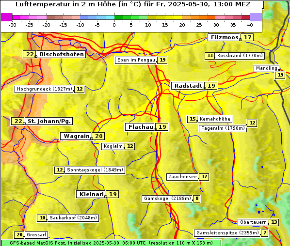 Temperatur, 30. 5. 2025