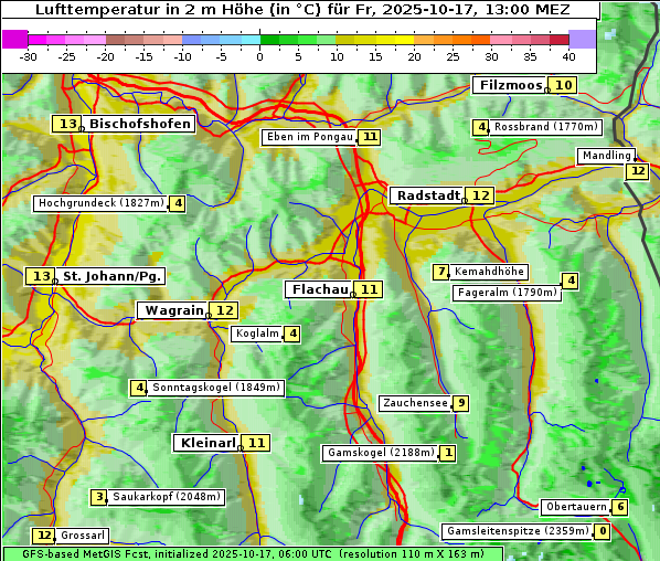 Temperatur, 17. 10. 2025