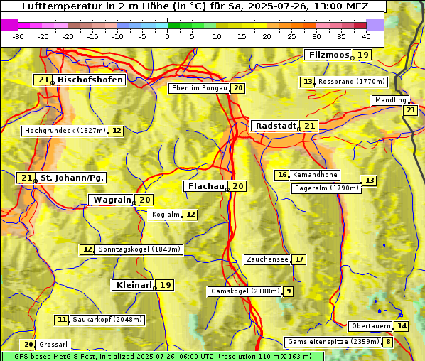 Temperatur, 26. 7. 2025