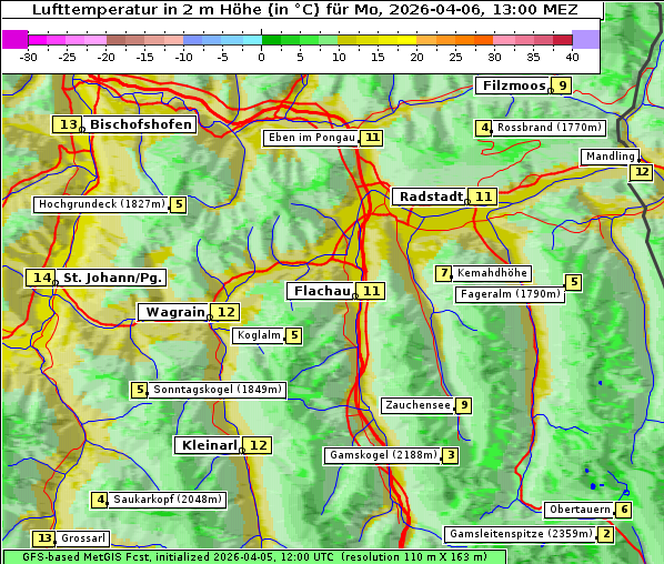 Temperatur, 6. 4. 2026