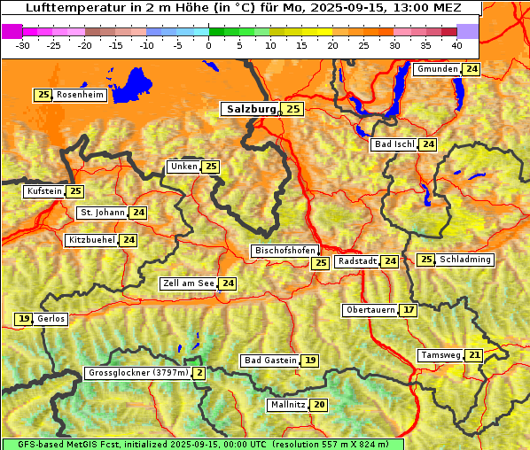 Temperatur, 15. 9. 2025