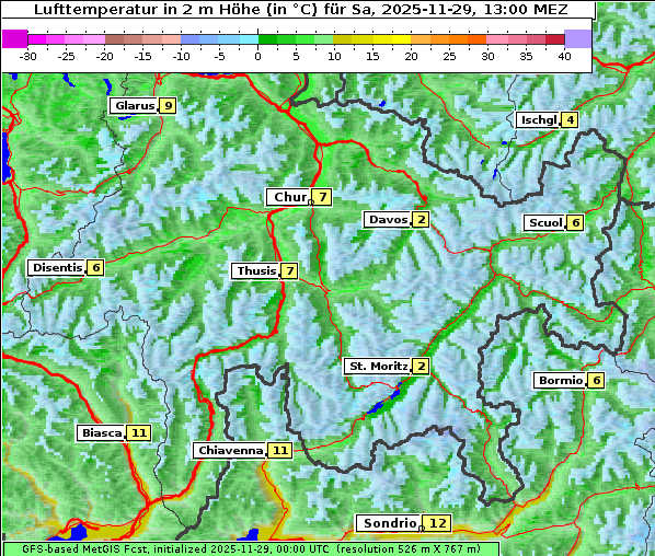 Temperatur, 29. 11. 2025