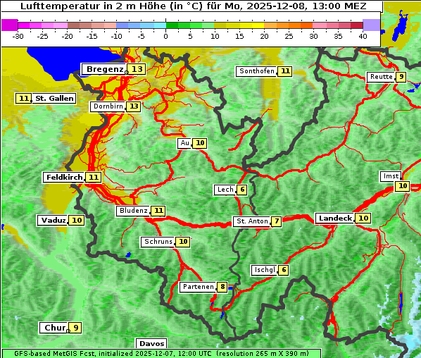 Temperatur, 8. 12. 2025