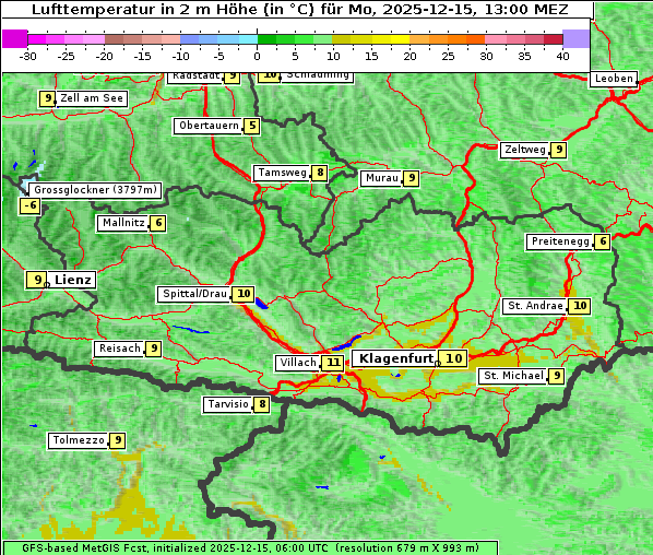 Temperatur, 15. 12. 2025