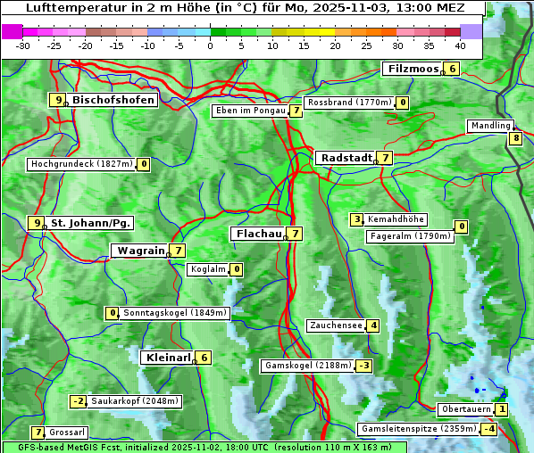 Temperatur, 3. 11. 2025