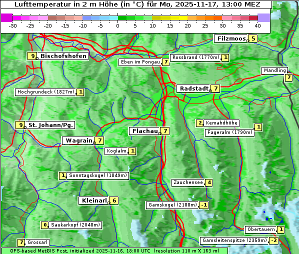 Temperatur, 17. 11. 2025
