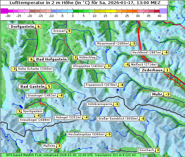 Temperatur, 17. 1. 2026
