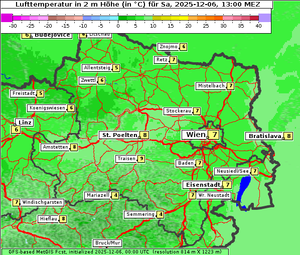 Temperatur, 6. 12. 2025