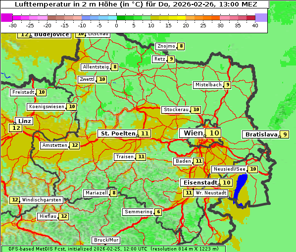 Temperatur, 26. 2. 2026