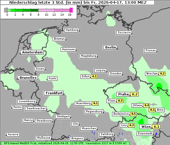 Niederschlag, 17. 4. 2026