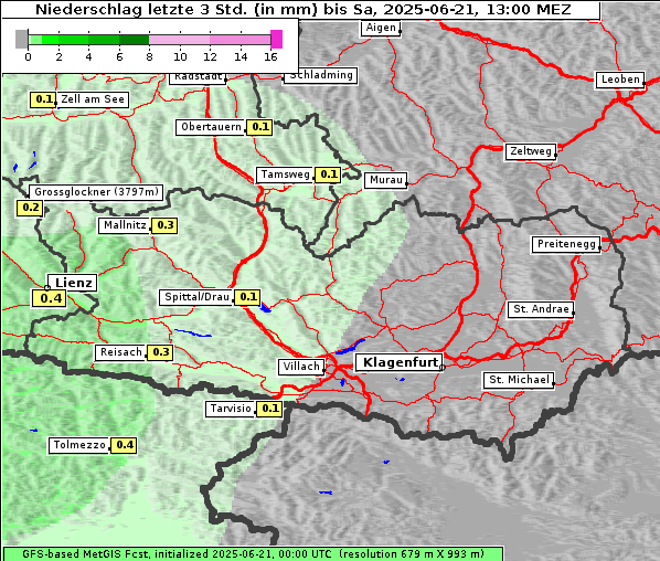 Niederschlag, 21. 6. 2025