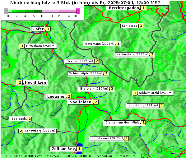Niederschlag, 4. 7. 2025