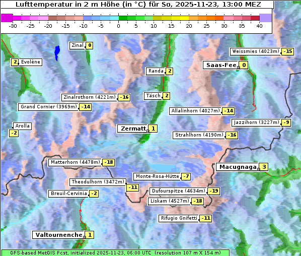 Temperatur, 23. 11. 2025