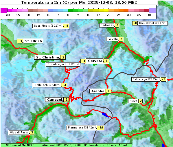 Temperatur, 3. 12. 2025