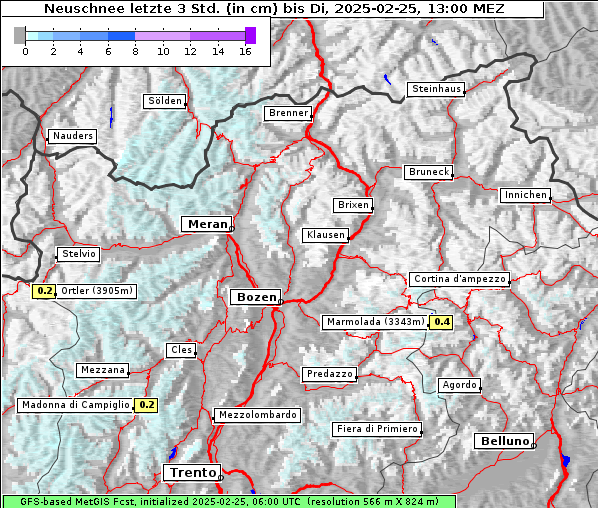 Neuschnee, 25. 2. 2025