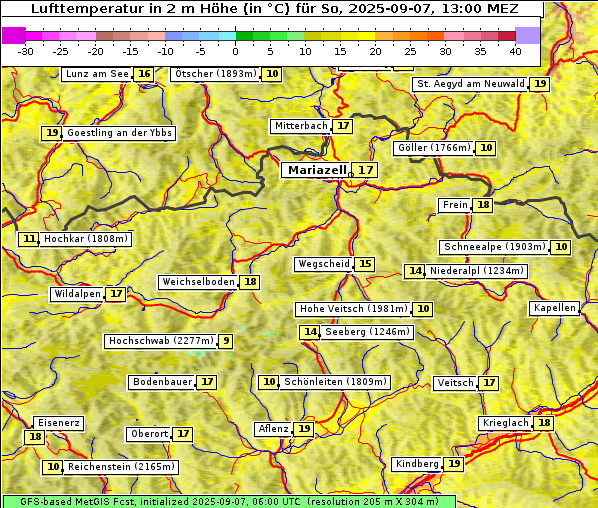 Temperatur, 7. 9. 2025