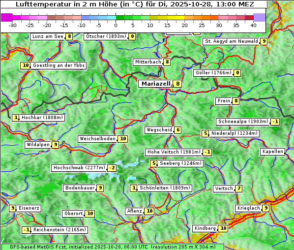 Temperatur, 28. 10. 2025