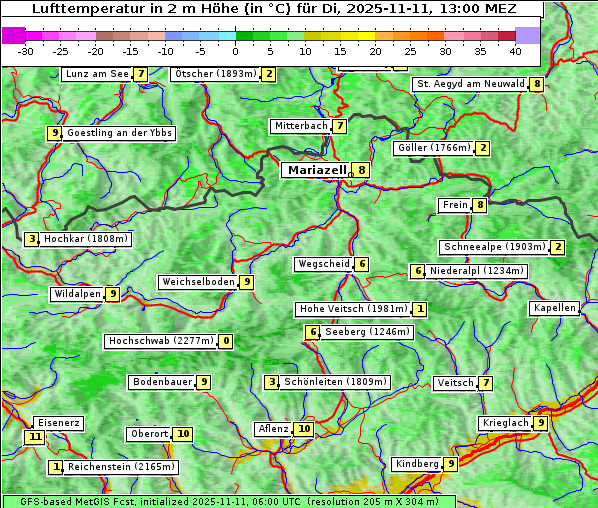 Temperatur, 11. 11. 2025