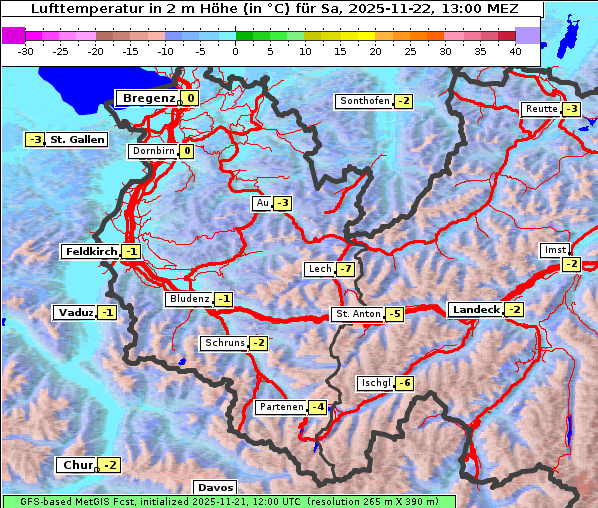 Temperatur, 22. 11. 2025