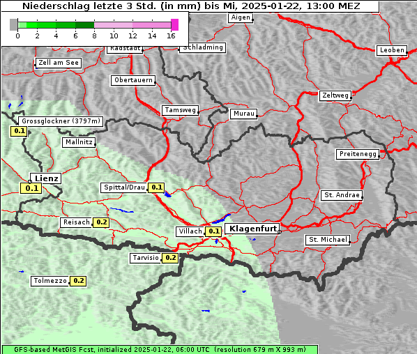 Niederschlag, 22. 1. 2025