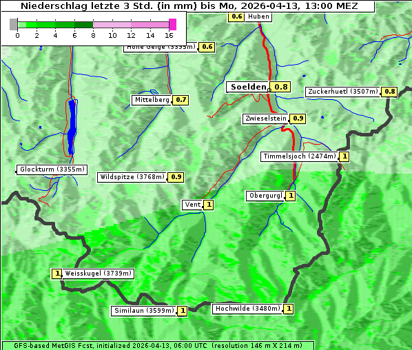 Niederschlag, 13. 4. 2026