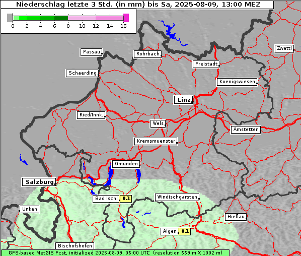 Niederschlag, 9. 8. 2025