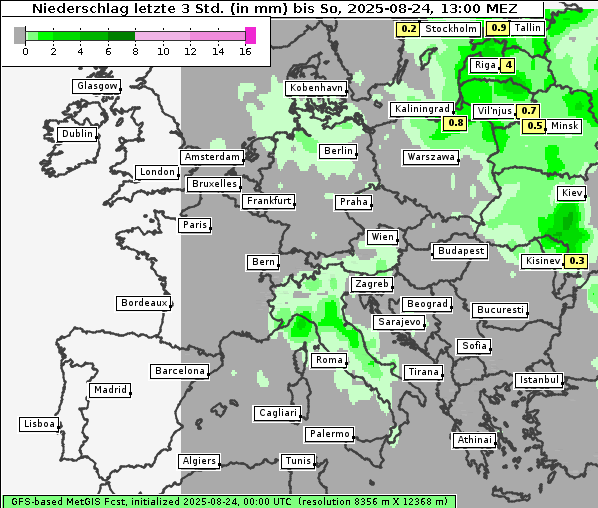 Niederschlag, 24. 8. 2025