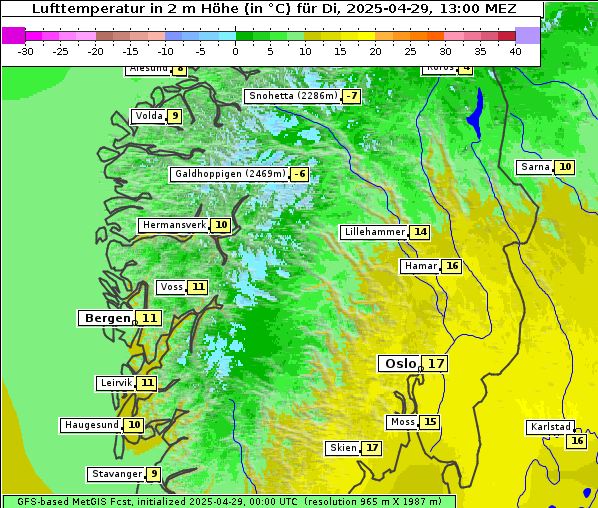 Temperatur, 29. 4. 2025