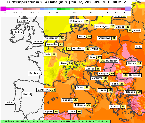 Temperatur, 4. 9. 2025