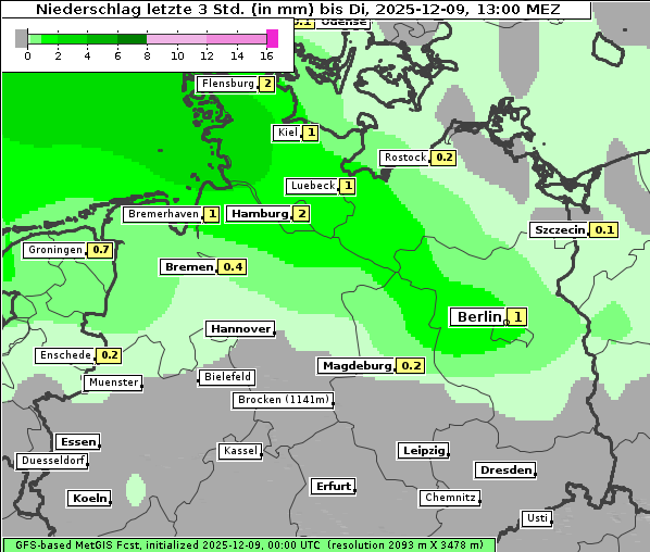 Niederschlag, 9. 12. 2025