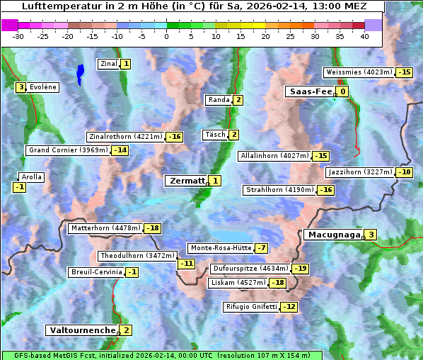 Temperatur, 14. 2. 2026