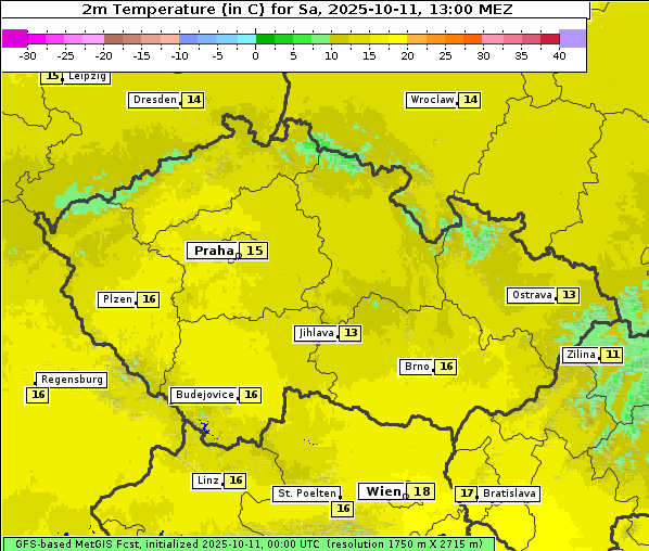 Temperatur, 11. 10. 2025