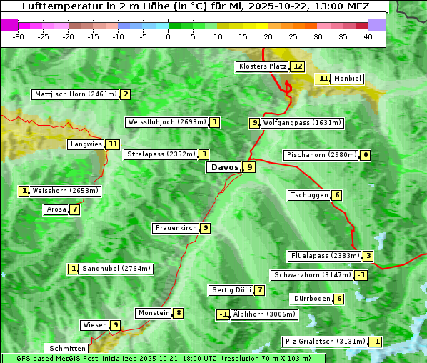 Temperatur, 22. 10. 2025
