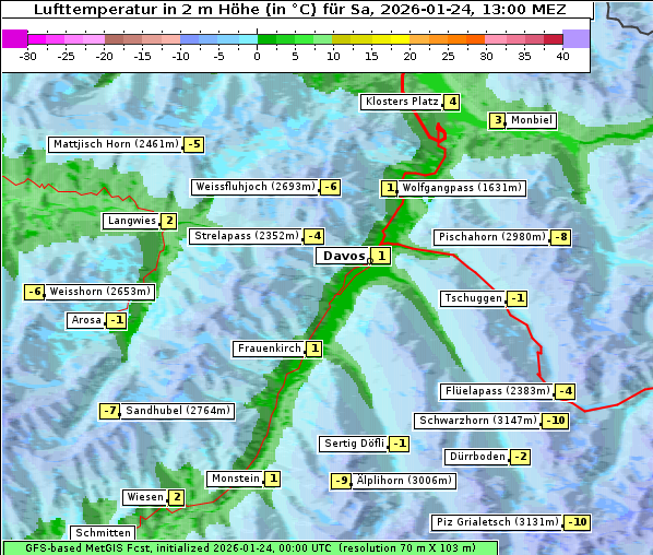 Temperatur, 24. 1. 2026