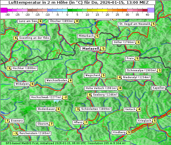 Temperatur, 15. 1. 2026
