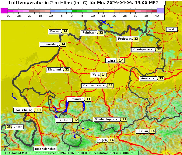 Temperatur, 6. 4. 2026