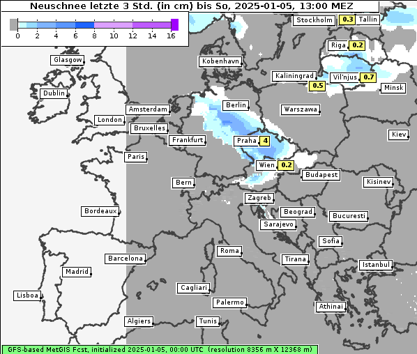 Neuschnee, 5. 1. 2025