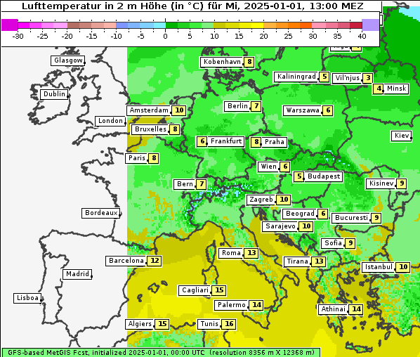 Temperatur, 1. 1. 2025