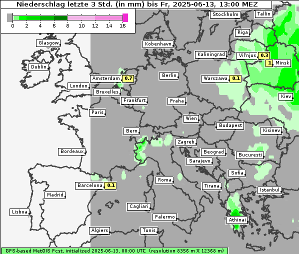 Niederschlag, 13. 6. 2025