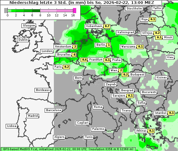 Niederschlag, 22. 2. 2026