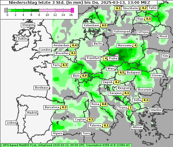 Niederschlag, 13. 3. 2025