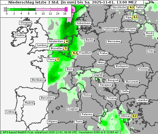 Niederschlag, 1. 11. 2025