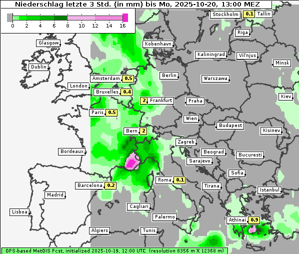 Niederschlag, 20. 10. 2025